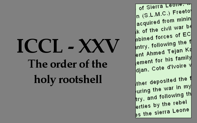 XXV - The order of the holy rootshell