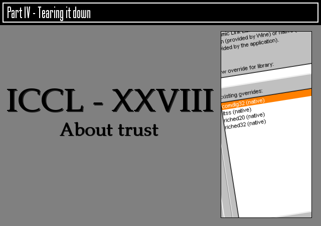 XXVIII - About trust